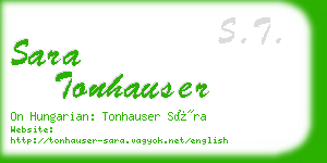 sara tonhauser business card